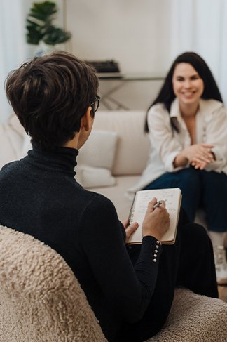 Two women in a one on one life coaching session.
